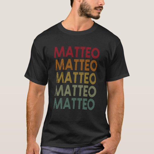 Matteo Retro Name Spaß Nickname T-Shirt (Vorderseite)