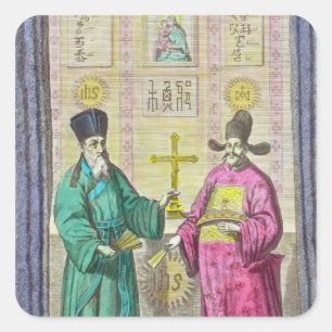 Matteo Ricci und andere Christliche Quadratischer Aufkleber