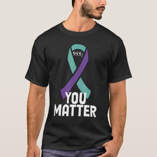 Matter 988 Suizid Prevention Awareness Ribbon T-Shirt (Vorderseite)