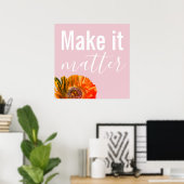 Matter Red Orange Poppy Blume Poster (Heimbüro)