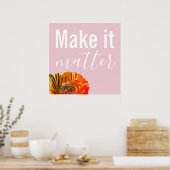 Matter Red Orange Poppy Blume Poster (Küche)