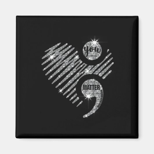 Matter Semi Colon Heart Suicide Awareness Prev Magnet (Vorne)