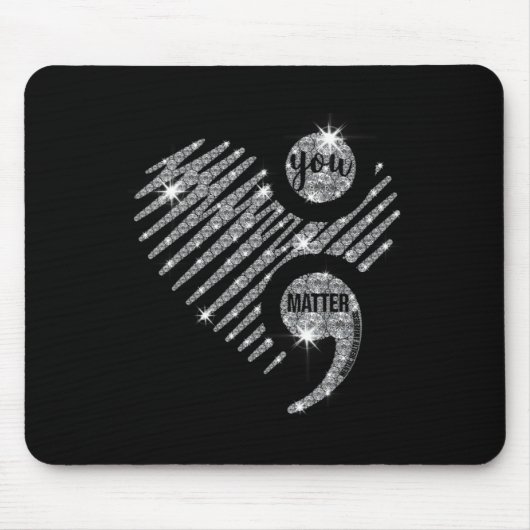 Matter Semi Colon Heart Suicide Awareness Prev Mousepad (Vorne)