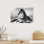 Matterhorn, Alpen, Schwarz und Weiß Poster (Küche)
