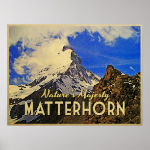 Matterhorn Alpen Vintag Poster