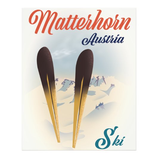 Matterhorn Austria Skipposter. Fotodruck (Vorne)