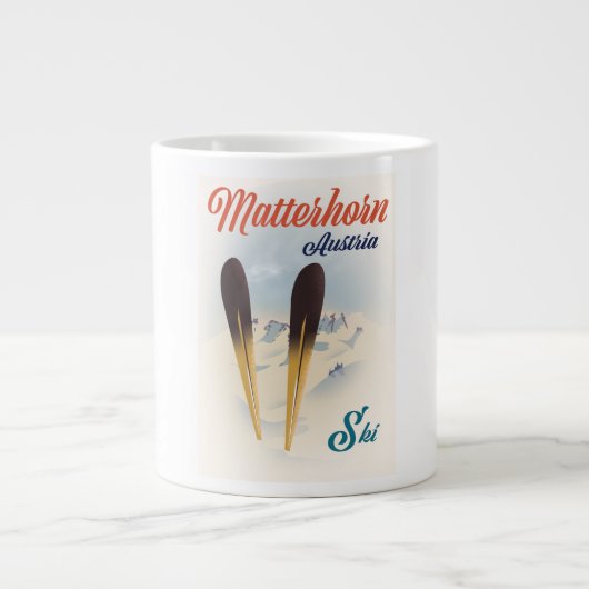 Matterhorn Austria Skipposter. Jumbo-Tasse (Vorderseite)