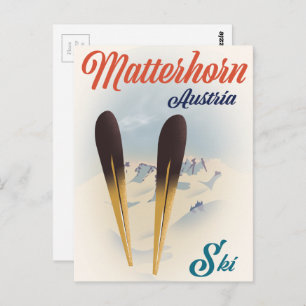 Matterhorn Austria Skipposter. Postkarte