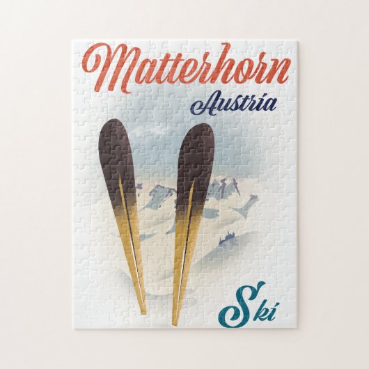 Matterhorn Austria Skipposter. Puzzle (Vertikal)