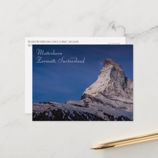 Matterhorn bei Sunrise Schweiz Postkarte (Vorderseite/Rückseite Beispiel)