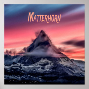 Matterhorn Berg Europa Alpen Schweiz Italien Poster