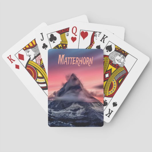 Matterhorn Berg Europa Alpen Schweiz Italien Spielkarten (Rückseite)