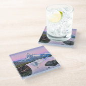 Matterhorn-Berg in Zermatt, Schweiz Glasuntersetzer (Schrägansicht)