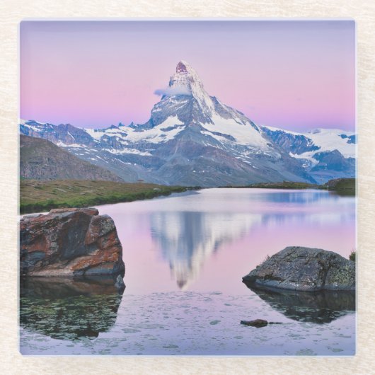 Matterhorn-Berg in Zermatt, Schweiz Glasuntersetzer (Vorderseite)