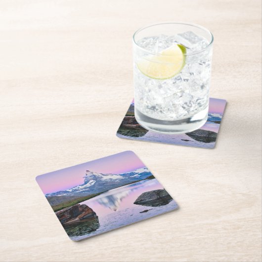 Matterhorn-Berg in Zermatt, Schweiz Rechteckiger Pappuntersetzer (Vor Ort)