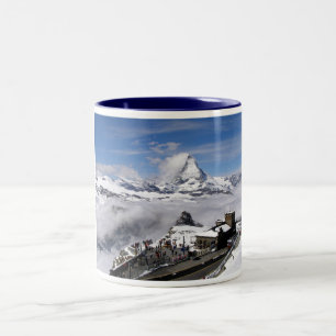 Matterhorn-Berg und Gornergrat Station Zweifarbige Tasse