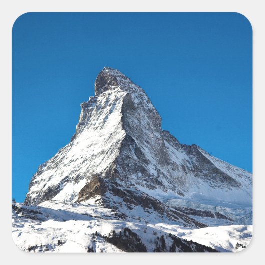 Matterhorn-Foto Quadratischer Aufkleber (Vorderseite)