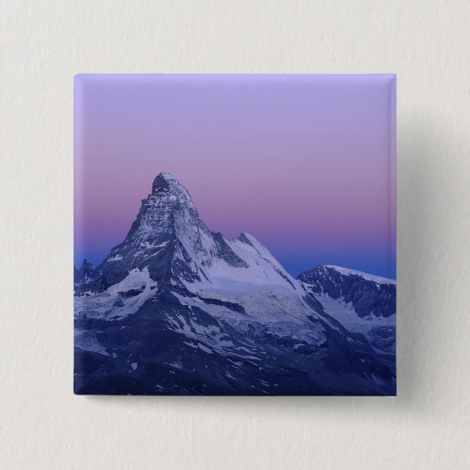 Matterhorn im Morgengrauen, Zermatt, Schweizer Alp Button (Vorderseite)