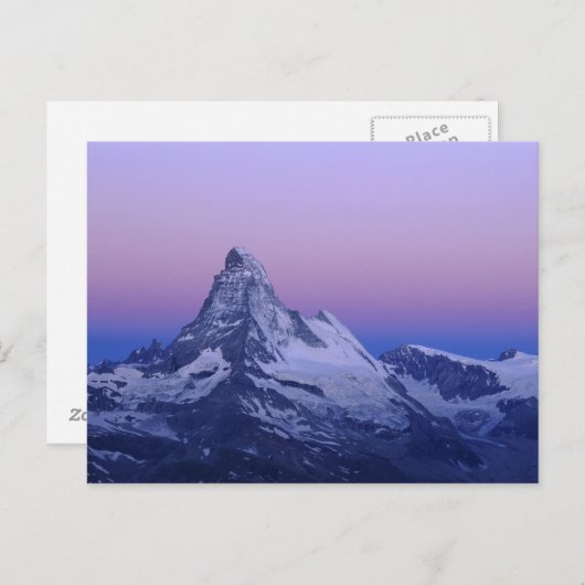 Matterhorn im Morgengrauen, Zermatt, Schweizer Alp Postkarte (Vorne/Hinten)