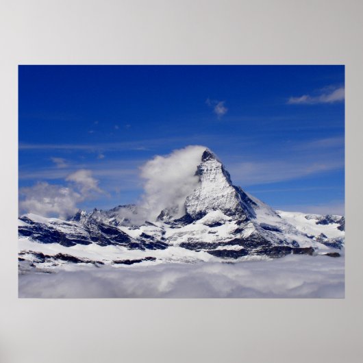 Matterhorn im Wolkenmeer der Schweiz Poster (Vorne)