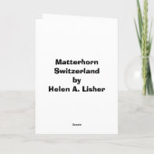 Matterhorn in der Schweiz Feiertagskarte (Rückseite)
