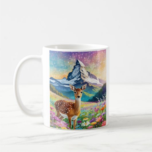 Matterhorn in der Schweiz und Fawn Kaffeetasse (Links)