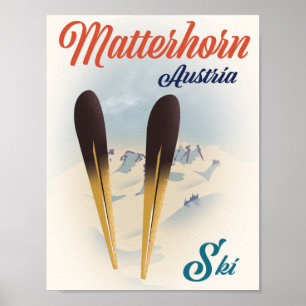 Matterhorn Österreich Skiplakat. Poster