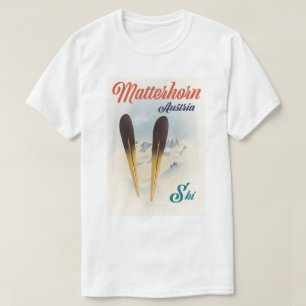 Matterhorn Österreich Skiplakat. T-Shirt