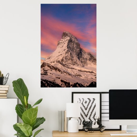 Matterhorn Peak Schweiz Sunset Poster (Heimbüro)