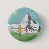 Matterhorn-Reiseplakat Schweiz Button (Vorderseite)