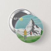 Matterhorn-Reiseplakat Schweiz Button (Vorne & Hinten)