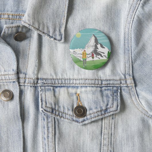 Matterhorn-Reiseplakat Schweiz Button (Beispiel)