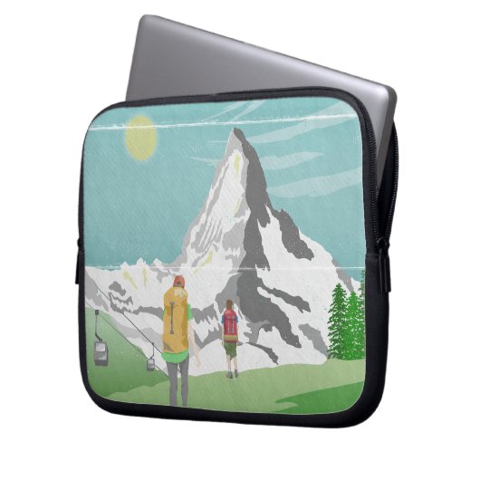 Matterhorn-Reiseplakat Schweiz Laptopschutzhülle (Vorderseite Links)