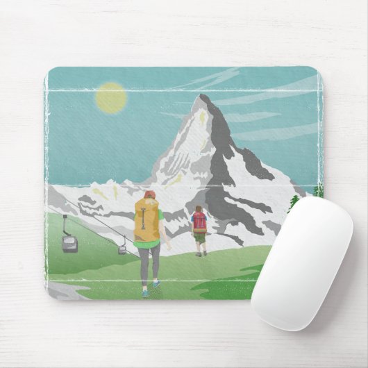 Matterhorn-Reiseplakat Schweiz Mousepad (Mit Mouse)