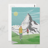 Matterhorn-Reiseplakat Schweiz Postkarte (Vorne/Hinten)