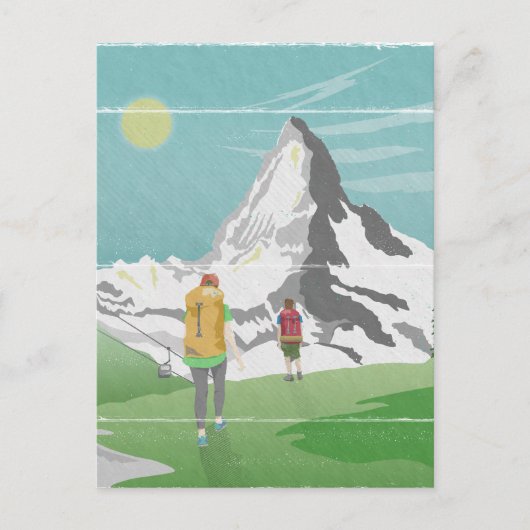 Matterhorn-Reiseplakat Schweiz Postkarte (Vorderseite)