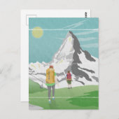 Matterhorn-Reiseplakat Schweiz Postkarte (Vorne/Hinten)