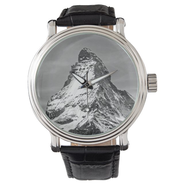 Matterhorn Schwarz-Weiß Armbanduhr (Vorderseite)