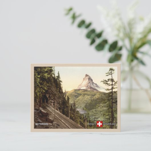 Matterhorn Schweiz Alpen Zermatt Schweiz Postkarte (Stehend Vorderseite)