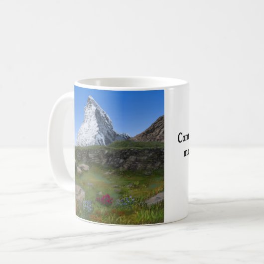 Matterhorn Schweiz Ermutigung Scripting JW Kaffeetasse (Vorderseite Links)