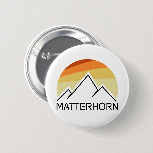 Matterhorn Schweiz Italien Retro Button (Vorne & Hinten)