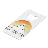 Matterhorn Schweiz Italien Retro Geldbeutel Flaschenöffner (Vorderseite Schrägansicht)