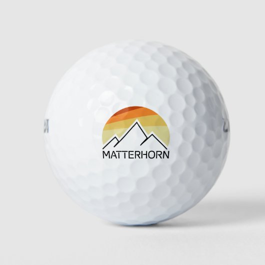 Matterhorn Schweiz Italien Retro Golfball (Vorderseite)