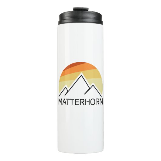 Matterhorn Schweiz Italien Retro Thermosbecher (Vorderseite)