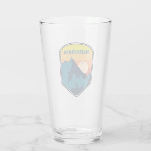 Matterhorn Schweiz Italien Sunrise Glas (Rückseite)