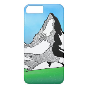 Matterhorn Schweiz Linie Kunst, Aquarell Case-Mate iPhone Hülle