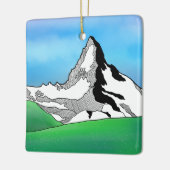 Matterhorn Schweiz Linie Kunst, Aquarell Keramikornament (Links)