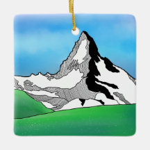 Matterhorn Schweiz Linie Kunst, Aquarell
