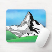 Matterhorn Schweiz Linie Kunst, Aquarell Mousepad (Mit Mouse)