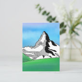 Matterhorn Schweiz Linie Kunst, Aquarell Postkarte (Stehend Vorderseite)
